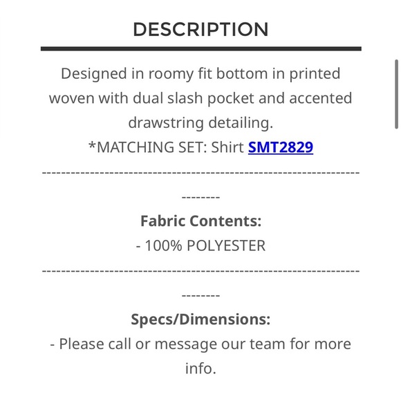 bP221-5💚🤍POL playtime Green and Cream Patterned Pants w/elastic waist+wide leg - Picture 6 of 6